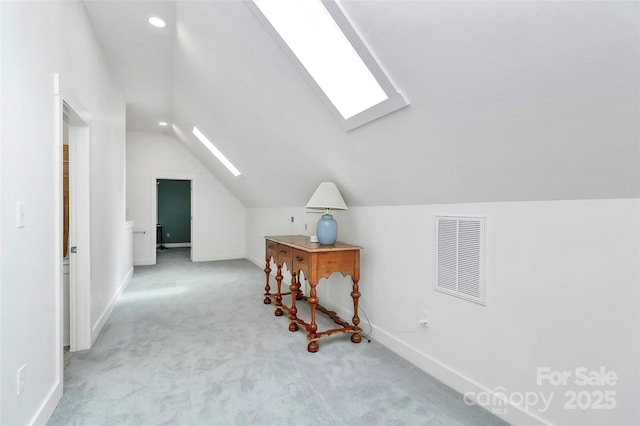 427 Lansdowne Rd, Charlotte, NC 28270 - bonus room featuring a skylight, vaulted ceiling, carpet, and recessed lighting