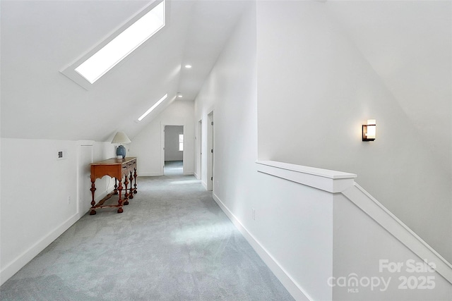 427 Lansdowne Rd, Charlotte, NC 28270 - additional living space with a skylight, vaulted ceiling, carpet, and recessed lighting