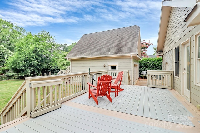 427 Lansdowne Rd, Charlotte, NC 28270 - wooden terrace featuring a yard