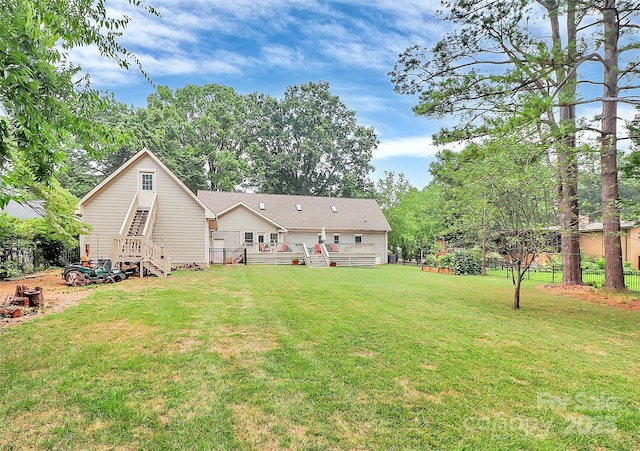 427 Lansdowne Rd, Charlotte, NC 28270 - rear view of house with a wooden deck