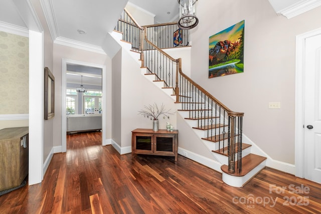 200 Galey Rdg, Cramerton, NC 28032 - staircase with wood finished floors and crown molding