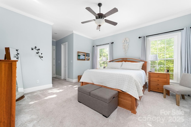 200 Galey Rdg, Cramerton, NC 28032 - bedroom featuring crown molding, light colored carpet, and a ceiling fan