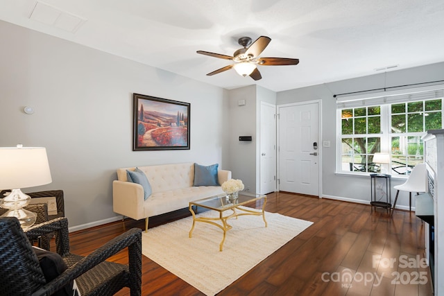 181 Farington Cir, Fletcher, NC 28732 - living room featuring wood finished floors and a ceiling fan