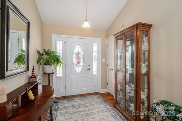 515 E Carpenter St, Maiden, NC 28650 - entrance foyer with vaulted ceiling, plenty of natural light, and wood finished floors