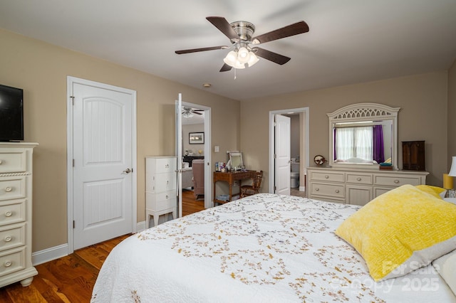 515 E Carpenter St, Maiden, NC 28650 - bedroom featuring dark wood-style flooring and ceiling fan