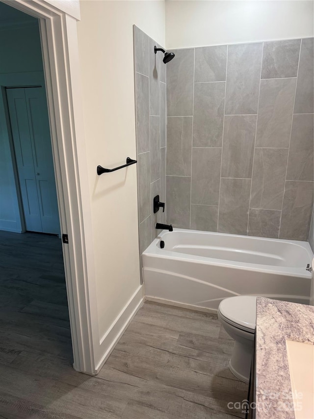 7187 Sherrills Ford Rd, Sherrills Ford, NC 28673 - bathroom with shower / washtub combination, vanity, and wood finished floors