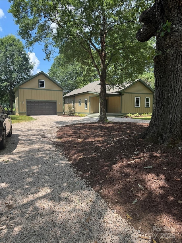 7187 Sherrills Ford Rd, Sherrills Ford, NC 28673 - ranch-style house with driveway, an outdoor structure, and an attached garage