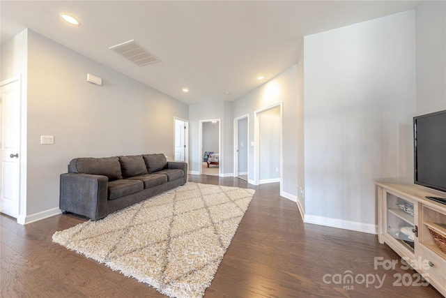 5266 Meadowcroft Way, Fort Mill, SC 29708 - living area featuring dark wood finished floors and recessed lighting
