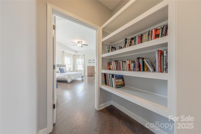 5266 Meadowcroft Way, Fort Mill, SC 29708 - hall featuring dark wood finished floors and built in features