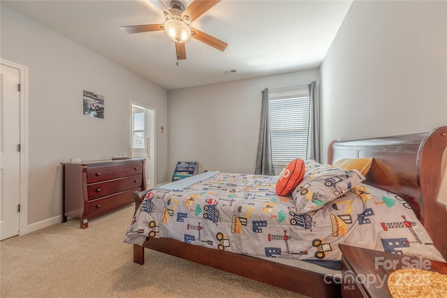5266 Meadowcroft Way, Fort Mill, SC 29708 - bedroom featuring multiple windows, light carpet, and a ceiling fan