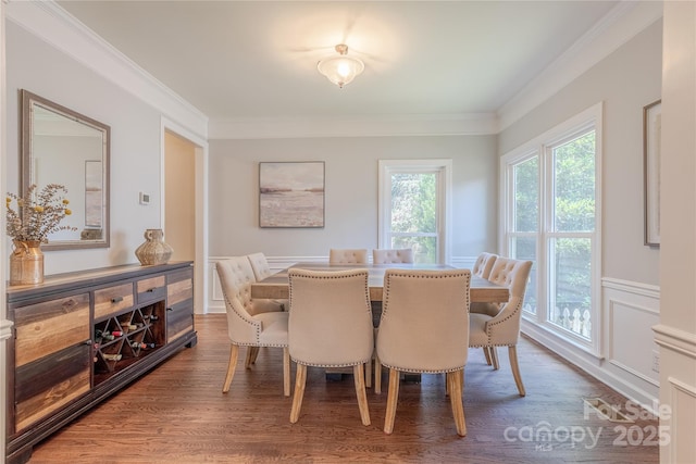 2836 Providence Spring Ln, Charlotte, NC 28270 - dining area with wood finished floors and ornamental molding