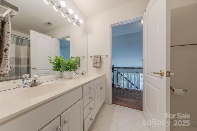 2836 Providence Spring Ln, Charlotte, NC 28270 - full bath featuring double vanity and tile patterned flooring