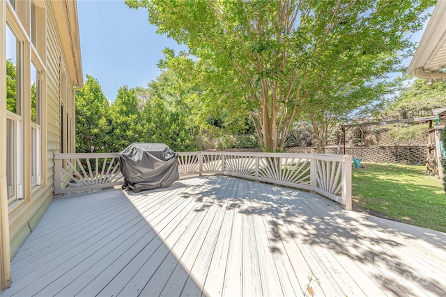 2836 Providence Spring Ln, Charlotte, NC 28270 - deck featuring area for grilling and a yard