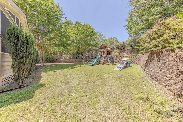 2836 Providence Spring Ln, Charlotte, NC 28270 - fenced backyard featuring a playground