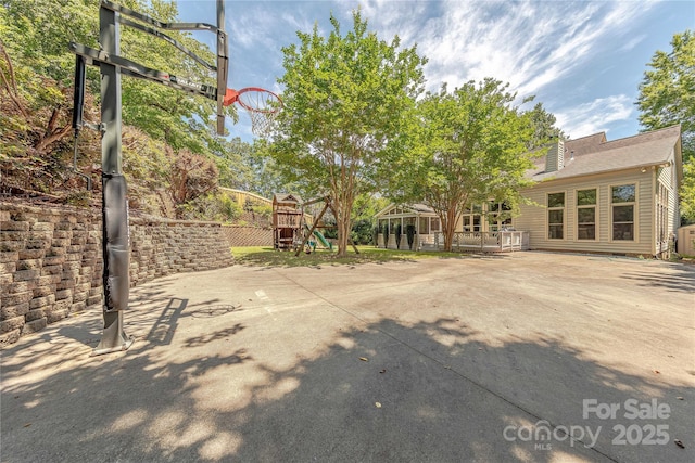 2836 Providence Spring Ln, Charlotte, NC 28270 - view of basketball court with a playground