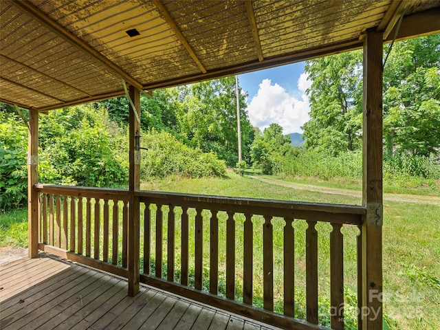 55 Shook St, Clyde, NC 28721 - wooden terrace featuring a yard