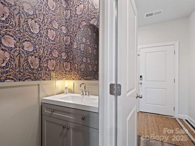 4170 County Down Ave, Kannapolis, NC 28081 - bathroom with vanity and wood finished floors