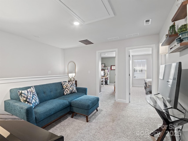 4170 County Down Ave, Kannapolis, NC 28081 - carpeted living room with attic access and recessed lighting