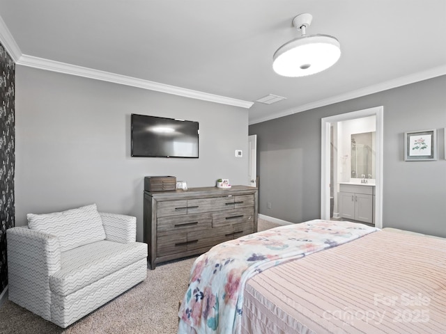 4170 County Down Ave, Kannapolis, NC 28081 - carpeted bedroom with ornamental molding and ensuite bath