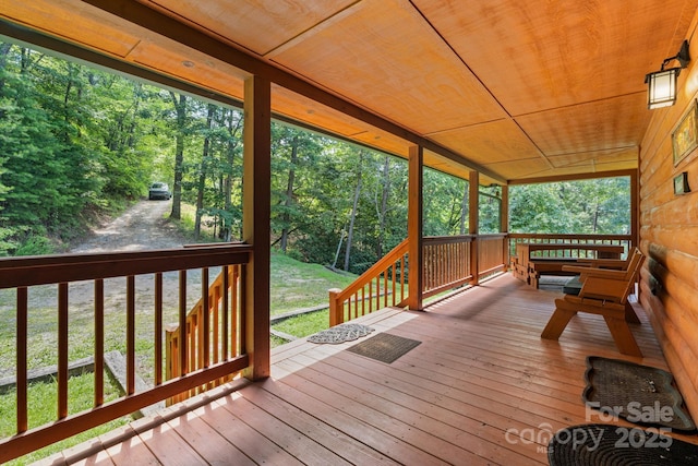 55 Kirkland Mountain Ln, Bryson City, NC 28713 - wooden terrace with a lawn