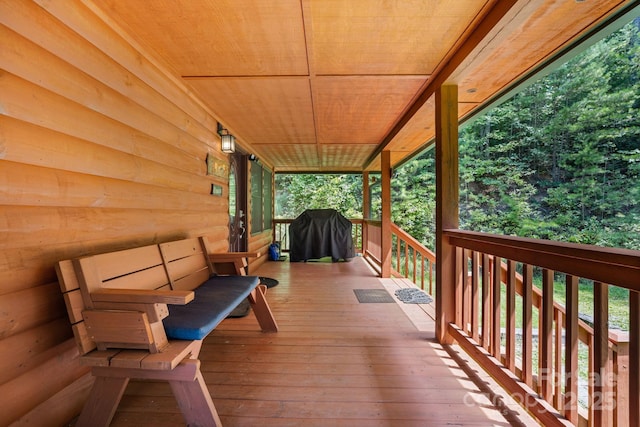 55 Kirkland Mountain Ln, Bryson City, NC 28713 - wooden porch with area for grilling