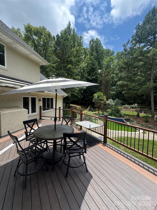 1802 Walden Pond Ln, Waxhaw, NC 28173 - wooden deck with outdoor dining space
