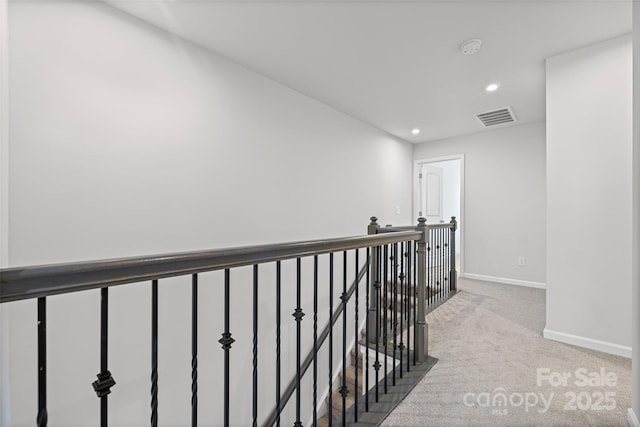 15626 Little Bluestem St, Charlotte, NC 28278 - hall featuring an upstairs landing, carpet, and recessed lighting