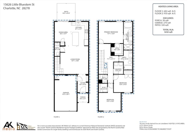 15626 Little Bluestem St, Charlotte, NC 28278 - view of floor plan / room layout