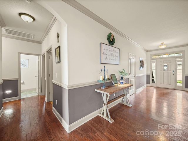 109 Dewfield Ln, Boiling Springs, SC 29316 - foyer featuring wood finished floors, ornamental molding, and arched walkways