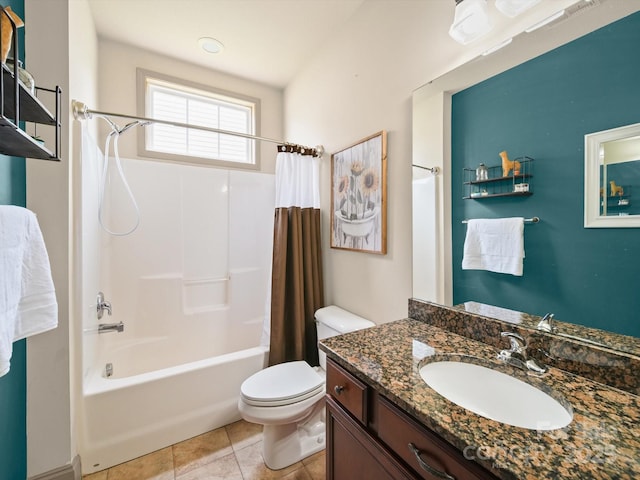109 Dewfield Ln, Boiling Springs, SC 29316 - full bath with shower / bath combo with shower curtain, vanity, and tile patterned floors