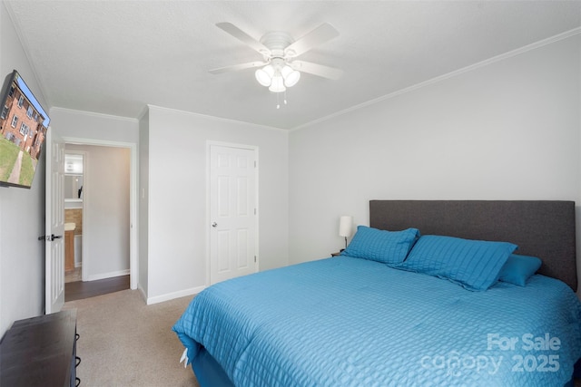 718 E Maple Ave, Gastonia, NC 28054 - carpeted bedroom with ornamental molding and a ceiling fan