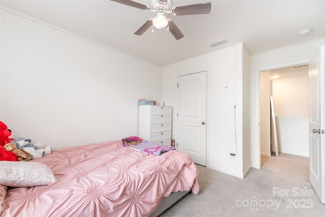 1111 Freeman View Dr, Albemarle, NC 28001 - bedroom with light colored carpet and ceiling fan