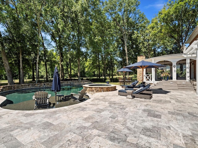11624 Glenn Abbey Way, Charlotte, NC 28277 - view of patio / terrace with a pool with connected hot tub