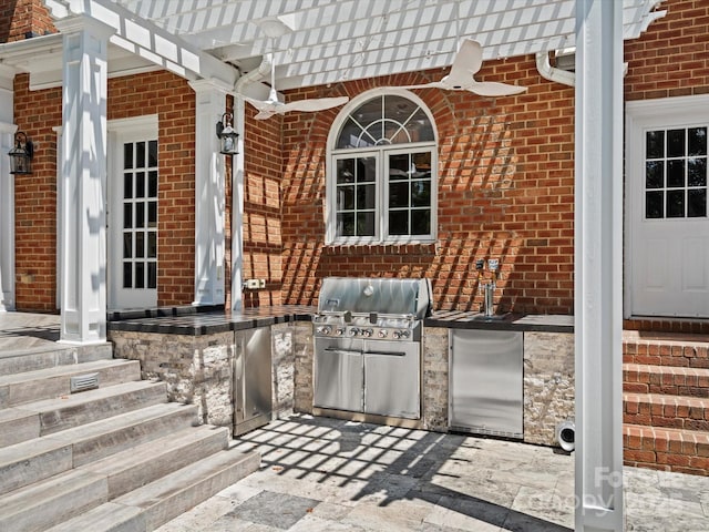 11624 Glenn Abbey Way, Charlotte, NC 28277 - view of patio / terrace featuring exterior kitchen and a pergola