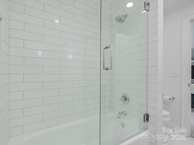 11624 Glenn Abbey Way, Charlotte, NC 28277 - bathroom featuring enclosed tub / shower combo and toilet