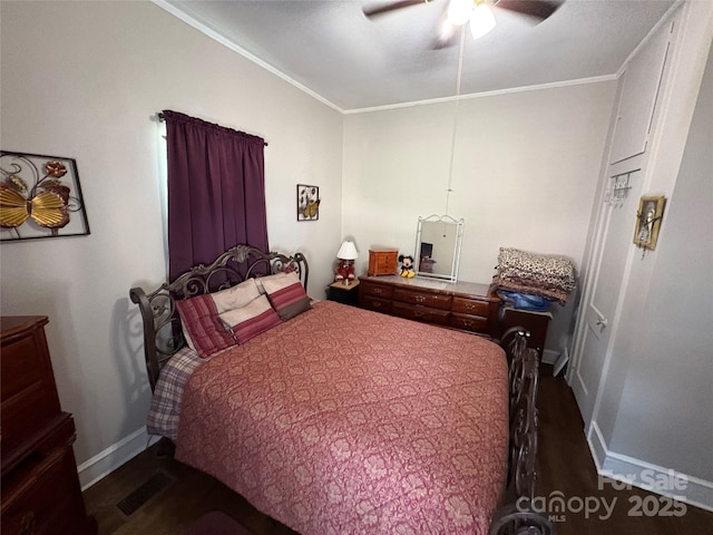 43 Mandalay Pl SW, Concord, NC 28027 - bedroom featuring wood finished floors, crown molding, and a ceiling fan