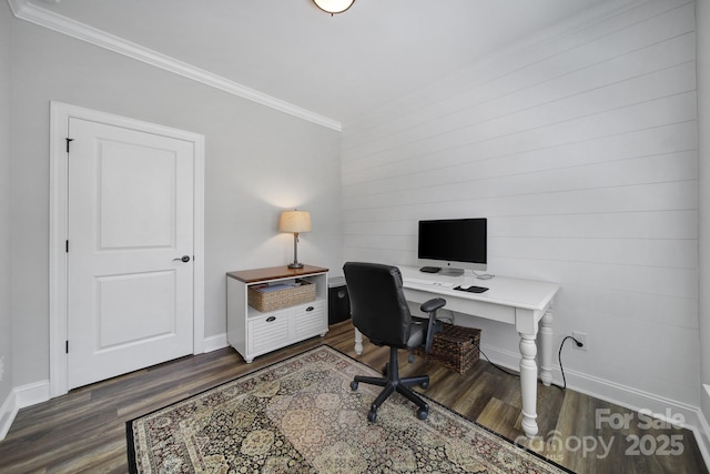 2019 Trailwood Dr, Matthews, NC 28104 - office space with ornamental molding and wood finished floors