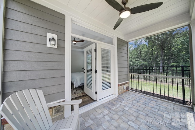 2019 Trailwood Dr, Matthews, NC 28104 - view of patio featuring a ceiling fan