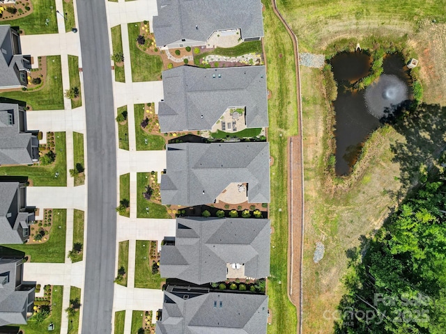 2019 Trailwood Dr, Matthews, NC 28104 - aerial view of residential area with a large body of water