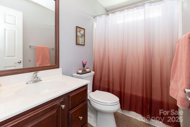 172 Roanoke Rd, Fletcher, NC 28732 - bathroom featuring vanity, tile patterned flooring, and a shower with shower curtain