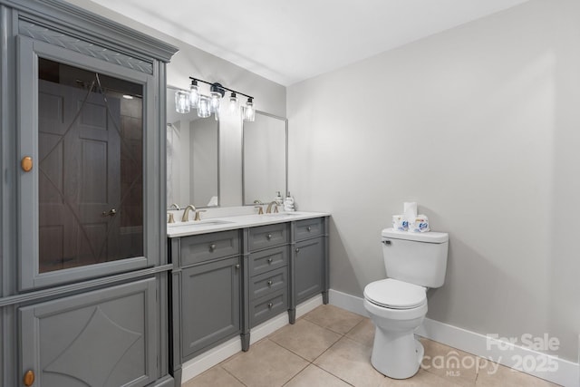 524 Bonview Ave, Lincolnton, NC 28092 - bathroom with double vanity and tile patterned floors