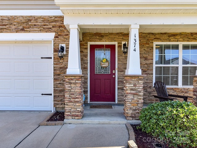 1374 Kent Downs Ave SW, Concord, NC 28027 - property entrance with stone siding and covered porch