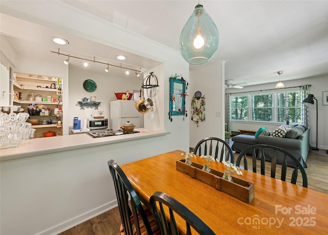 975 Buchanan Loop, Sylva, NC 28779 - dining space featuring wood finished floors and ceiling fan