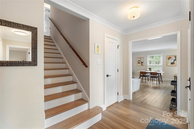 4201 Tyndale Ave, Charlotte, NC 28210 - stairs with wood finished floors and ornamental molding