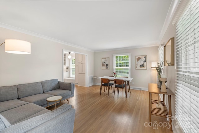 4201 Tyndale Ave, Charlotte, NC 28210 - living area featuring crown molding and light wood-type flooring
