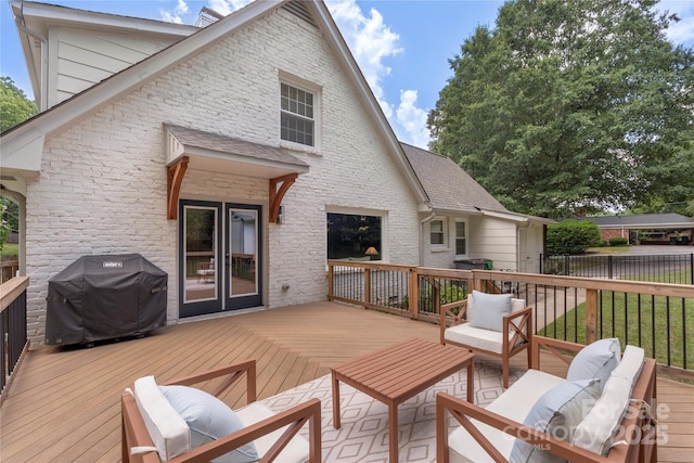 4201 Tyndale Ave, Charlotte, NC 28210 - deck featuring area for grilling and outdoor lounge area