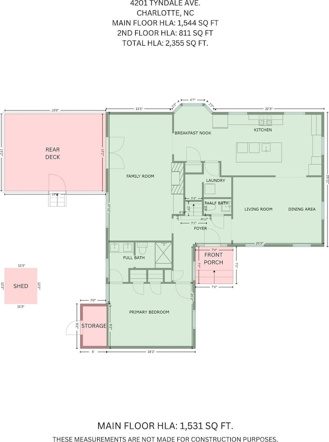 4201 Tyndale Ave, Charlotte, NC 28210 - view of property floor plan