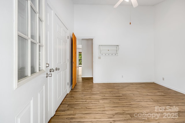 263 Shannons Walk, Lake Lure, NC 28746 - unfurnished room with light wood-style floors and ceiling fan