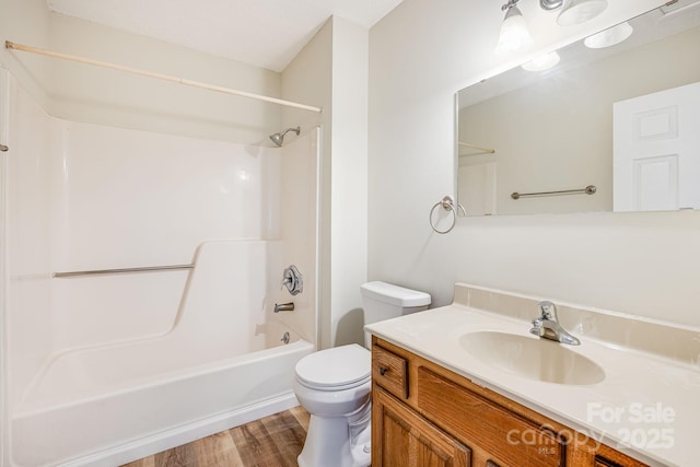 263 Shannons Walk, Lake Lure, NC 28746 - full bathroom featuring vanity, shower / bath combination, and wood finished floors