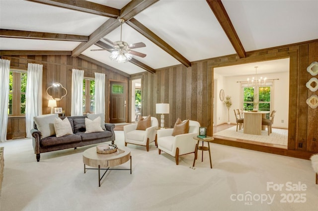 924 Holly Rd, Rock Hill, SC 29730 - carpeted living area featuring healthy amount of natural light, a chandelier, and a ceiling fan